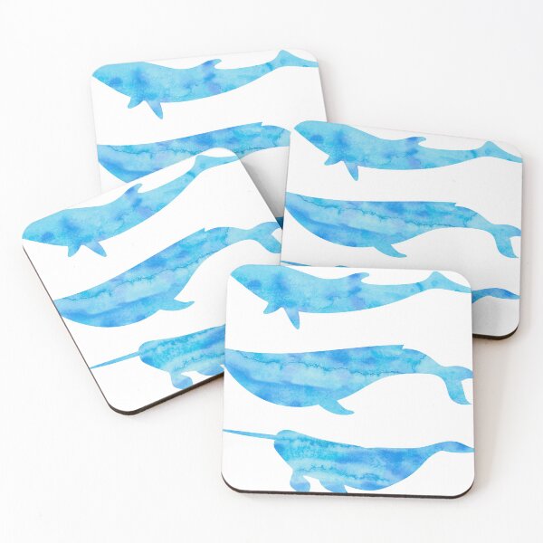 Item preview, Blue Watercolor Whales designed and sold by Hedda Young.