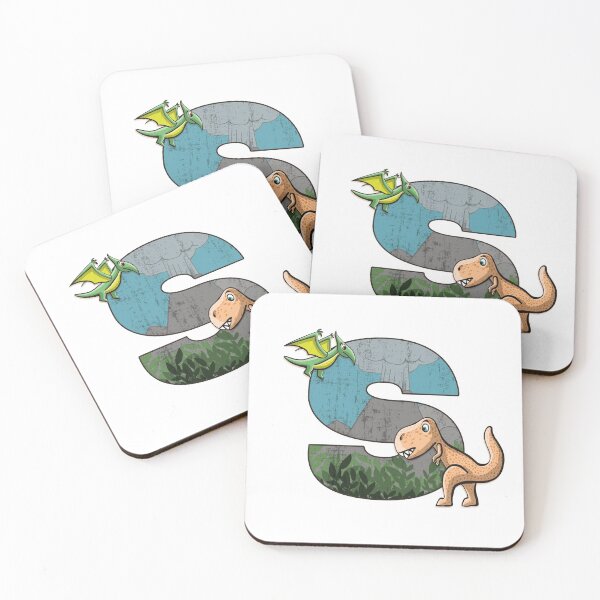 Item preview, Initial letter S with dinosaurs kids decoration designed and sold by Between Clouds.