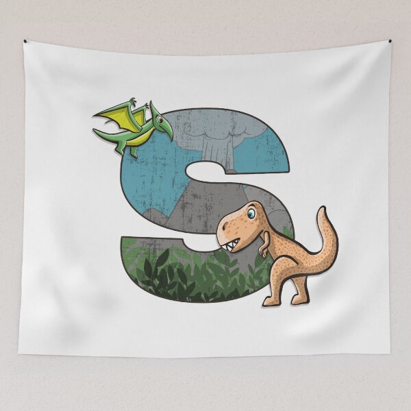 Item preview, Initial letter S with dinosaurs kids decoration designed and sold by Between Clouds.
