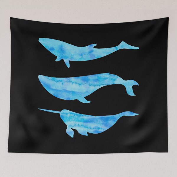 Item preview, Blue Watercolor Whales designed and sold by Hedda Young.