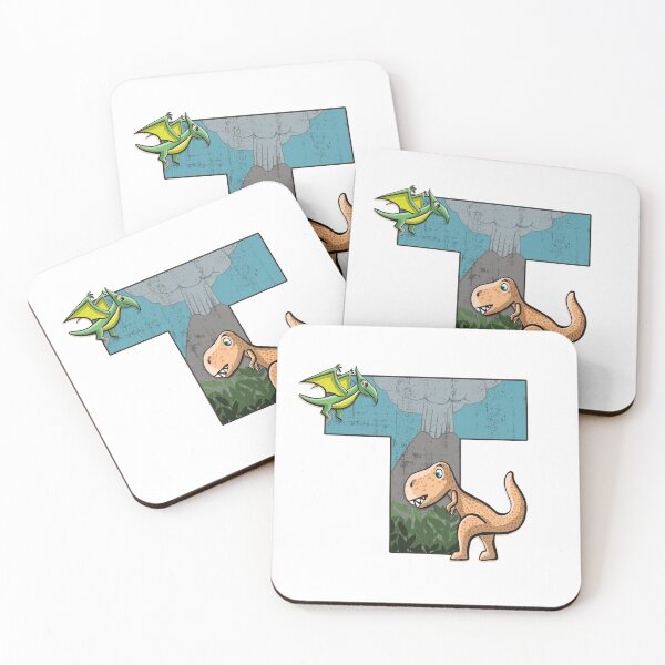 Item preview, Initial letter T with dinosaurs kids decoration designed and sold by Between Clouds.