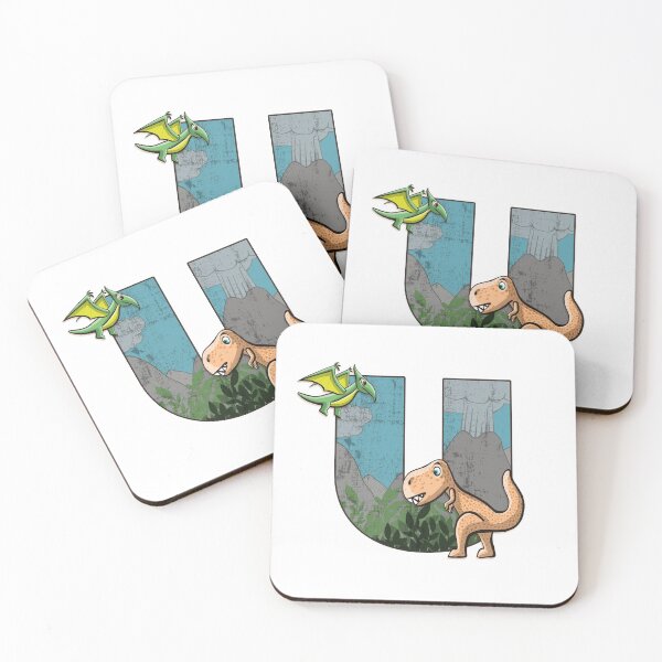 Item preview, Initial letter U with dinosaurs kids decoration designed and sold by Between Clouds.