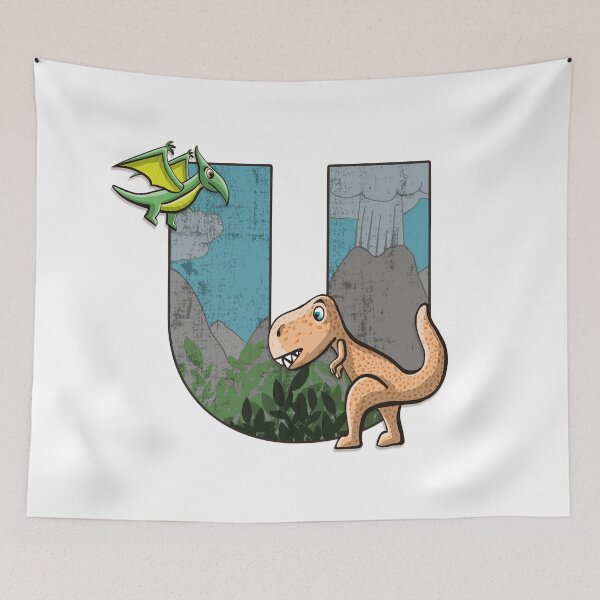 Item preview, Initial letter U with dinosaurs kids decoration designed and sold by Between Clouds.