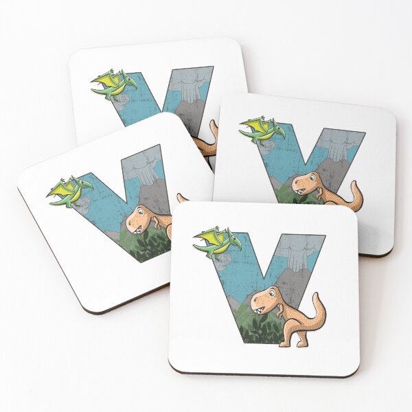 Item preview, Initial letter V with dinosaurs kids decoration designed and sold by Between Clouds.