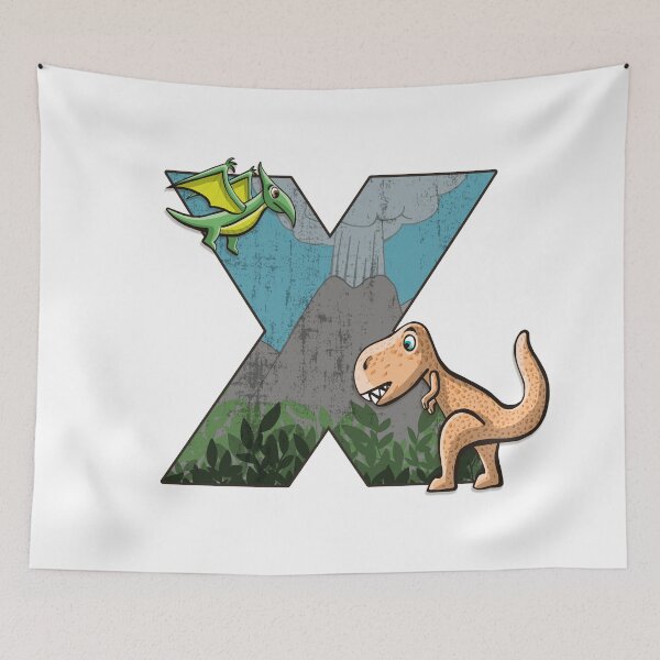 Item preview, Initial letter X with dinosaurs kids decoration designed and sold by Between Clouds.