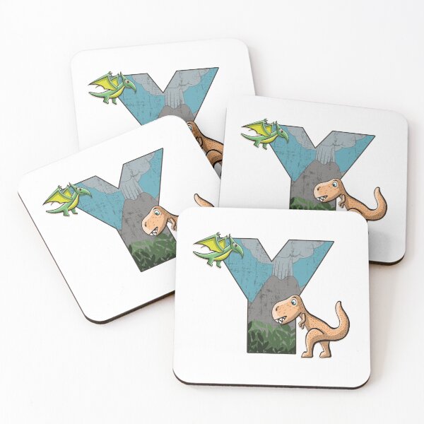 Item preview, Initial letter Y with dinosaurs kids decoration designed and sold by Between Clouds.