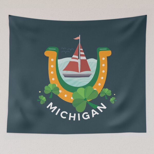 Item preview, Michigan St Patrick's Day - Sailing the Great Lakes - Good Luck designed and sold by sableandshadow.