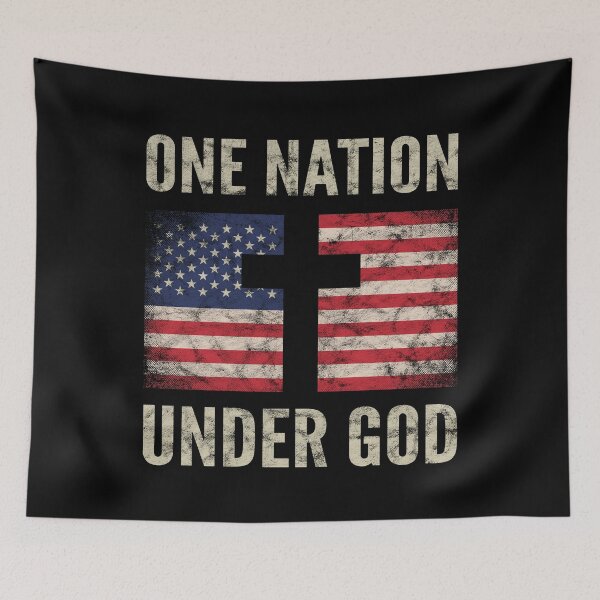 Item preview, Christian Patriotic American Flag Gift One Nation Under God designed and sold by VDKMerch.