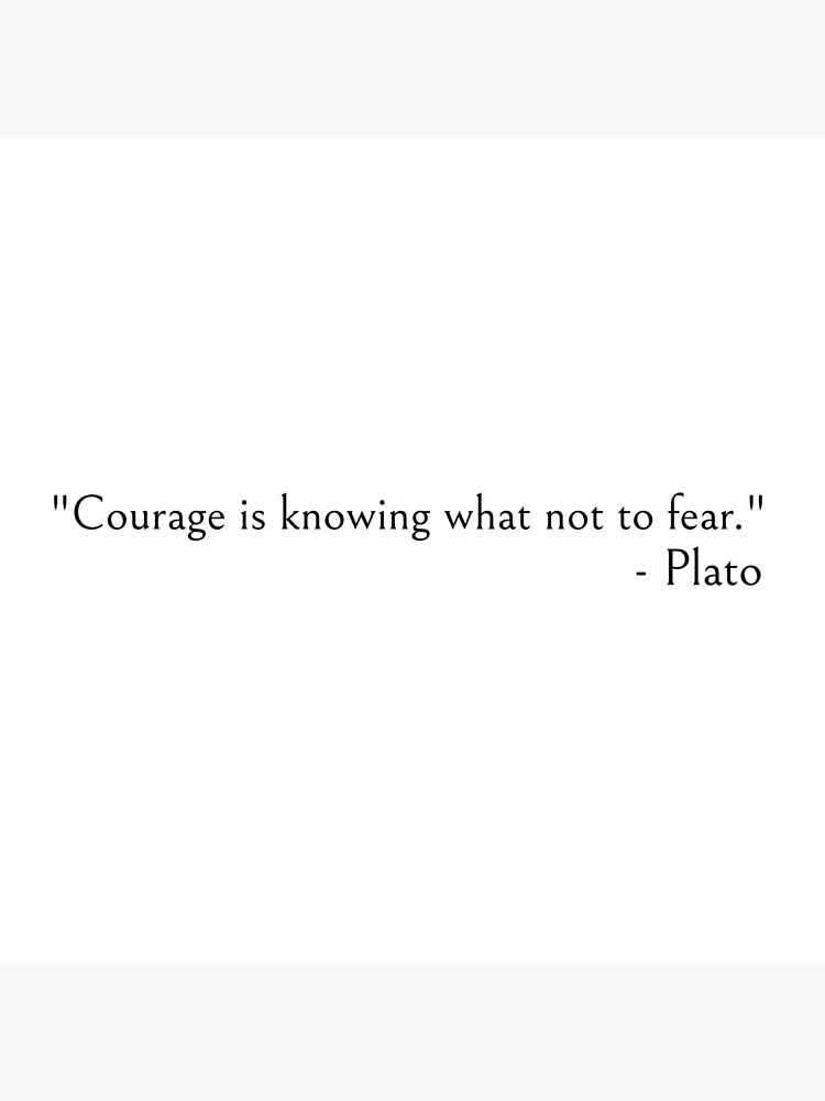 Courage is knowing what not to fear Plato quote by ds-4