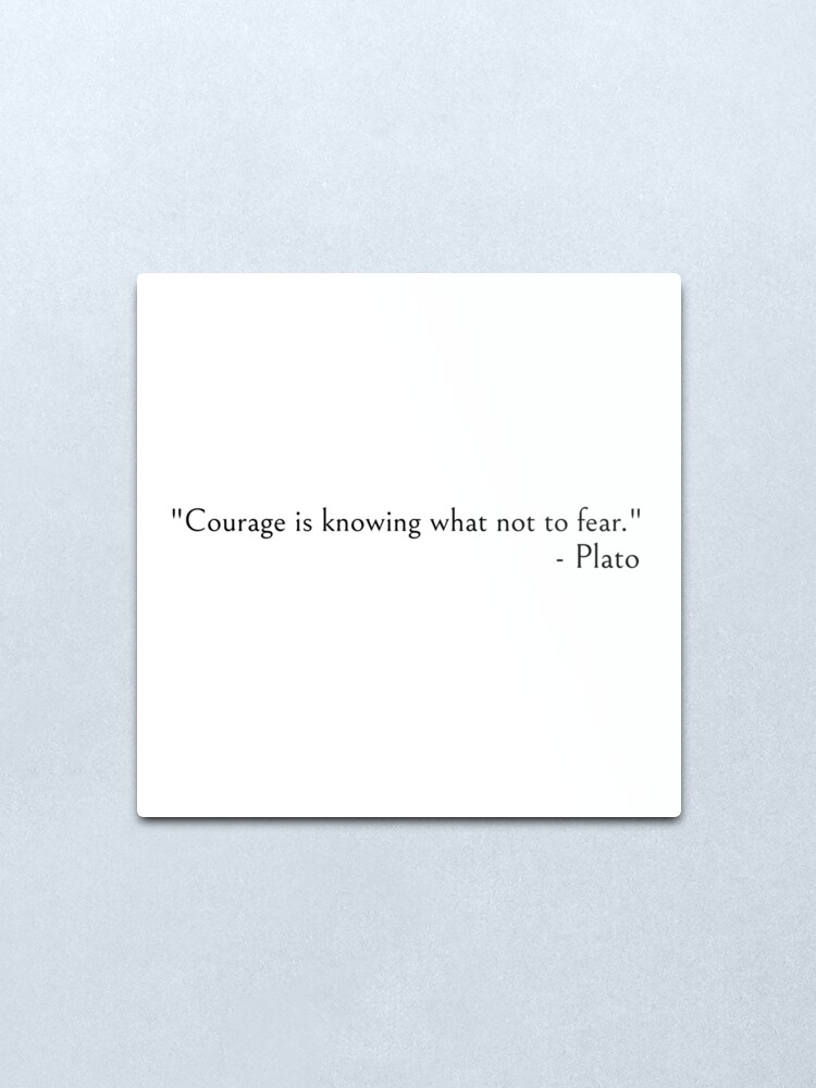 Alternate view of Courage is knowing what not to fear Plato quote Metal Print