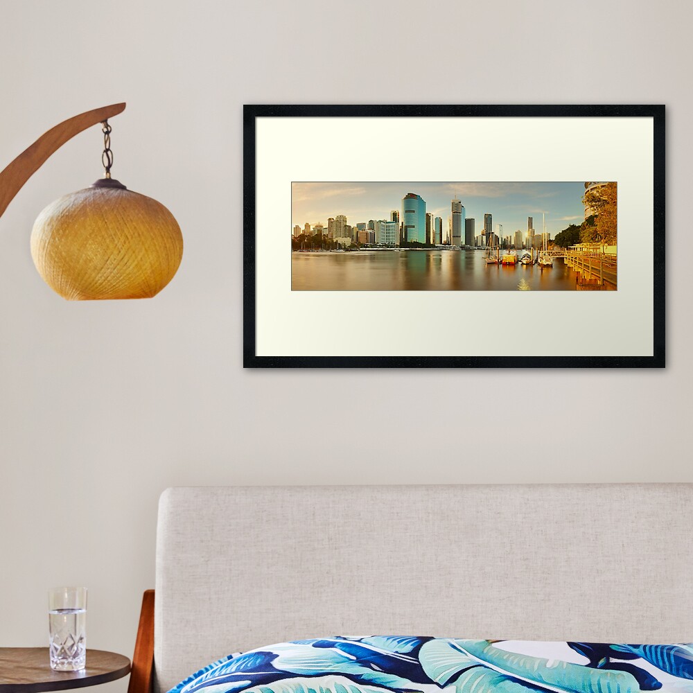 Brisbane from Kangaroo Point, Queensland, Australia Framed Art Print