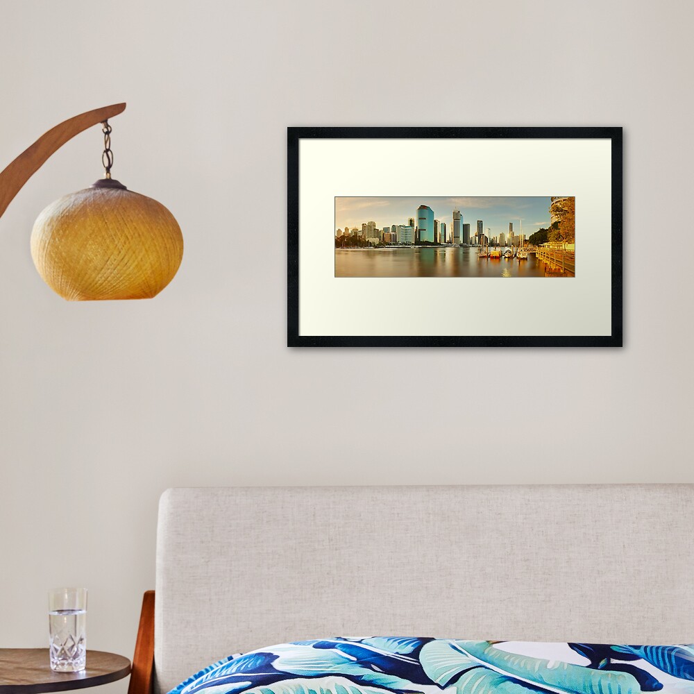 Brisbane from Kangaroo Point, Queensland, Australia Framed Art Print