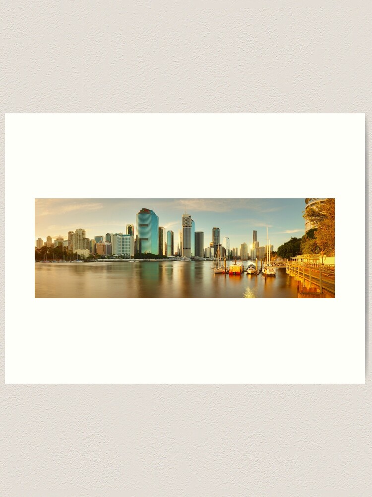 Alternate view of Brisbane from Kangaroo Point, Queensland, Australia Art Print