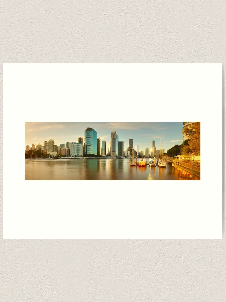 Alternate view of Brisbane from Kangaroo Point, Queensland, Australia Art Print