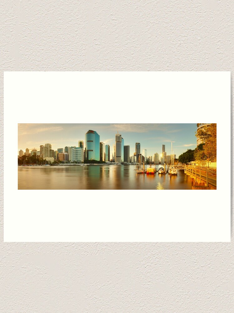 Alternate view of Brisbane from Kangaroo Point, Queensland, Australia Art Print