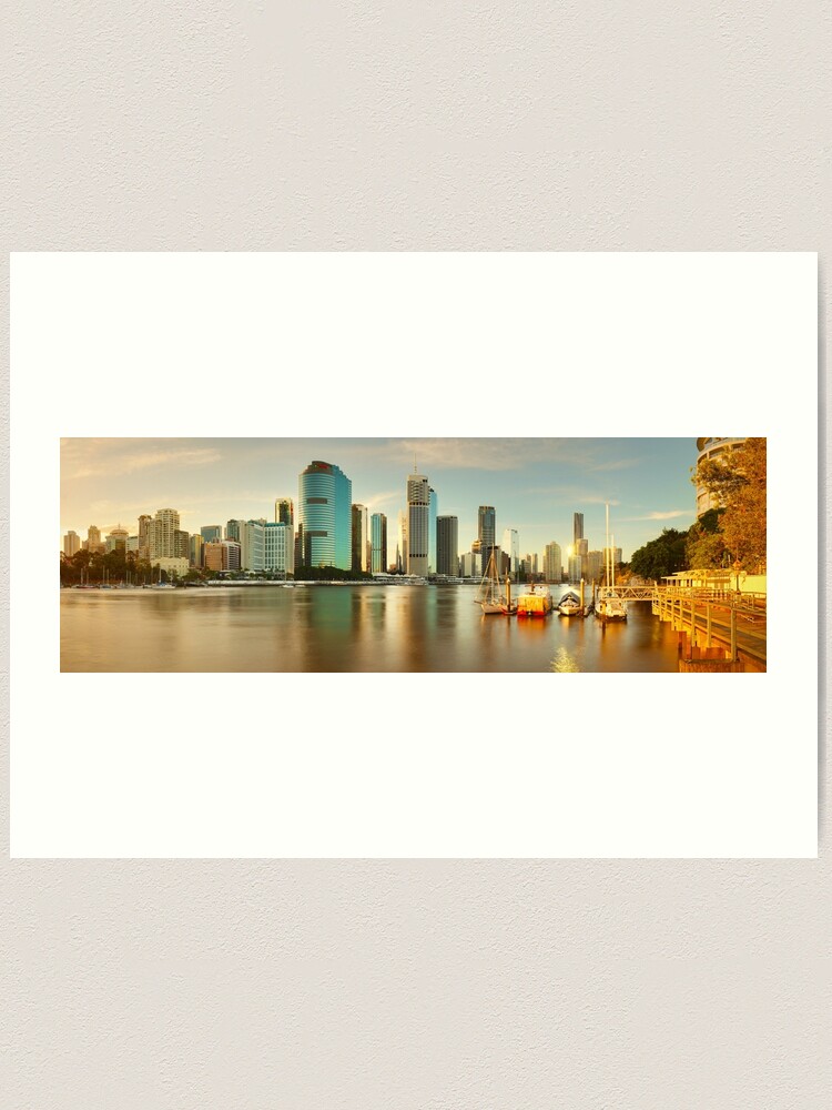 Alternate view of Brisbane from Kangaroo Point, Queensland, Australia Art Print