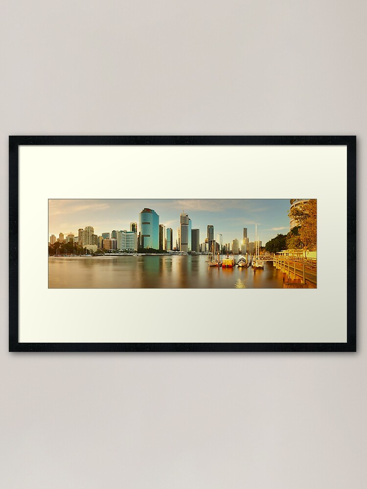 Alternate view of Brisbane from Kangaroo Point, Queensland, Australia Framed Art Print