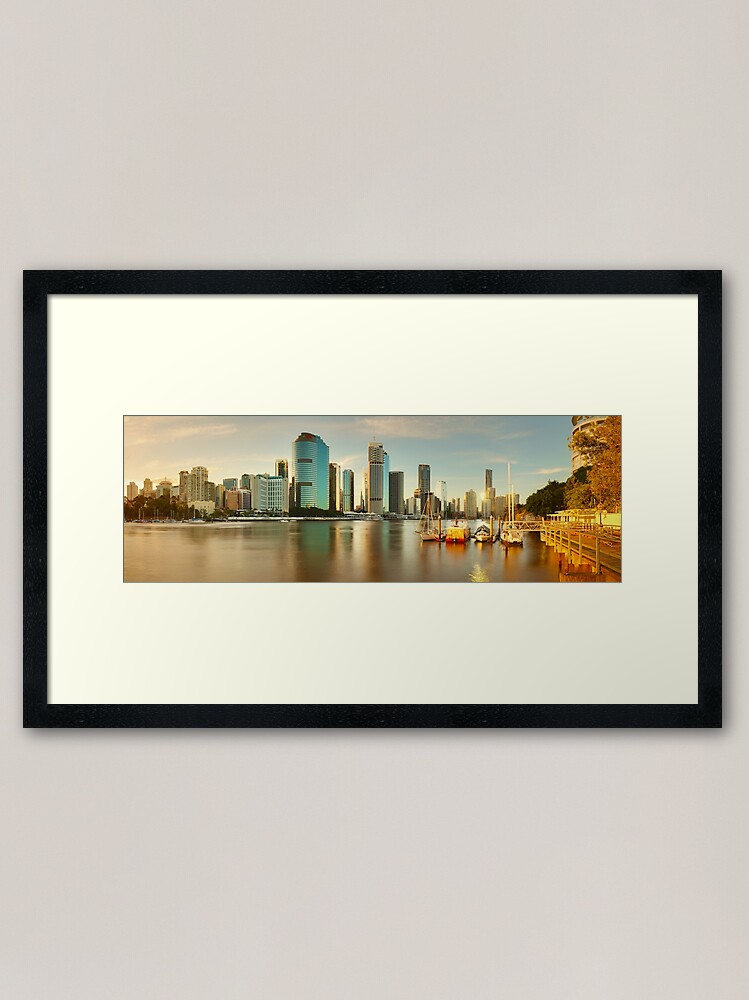 Alternate view of Brisbane from Kangaroo Point, Queensland, Australia Framed Art Print