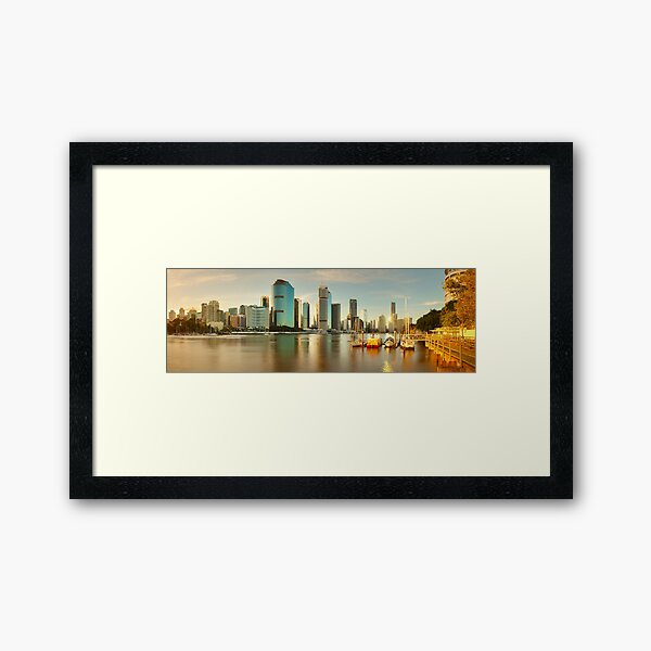 Brisbane from Kangaroo Point, Queensland, Australia Framed Art Print
