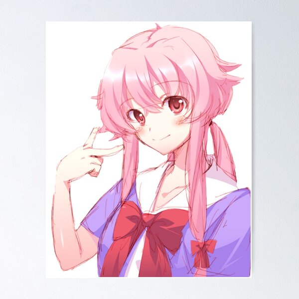 Funny Man The Pink Hair Yuno Chan Diary Mirai Nikki Manga Drawing by Future  Diary Anime - Pixels