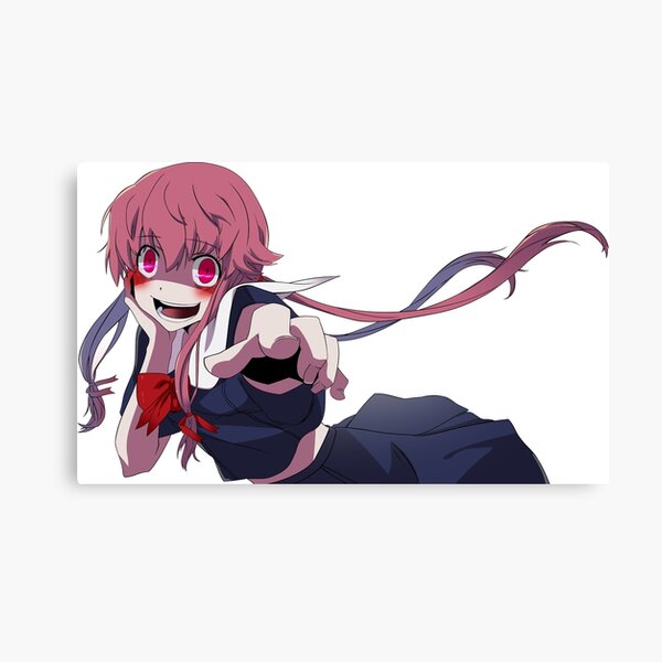 Yuno Gasai Future Diary Mirai Nikki Retro blue brown anime Design | Canvas  Print