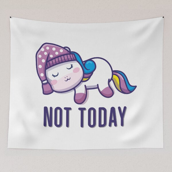 Item preview, Not Today Unicorn, Funny Cute Sleeping Unicorn designed and sold by Teeinno.