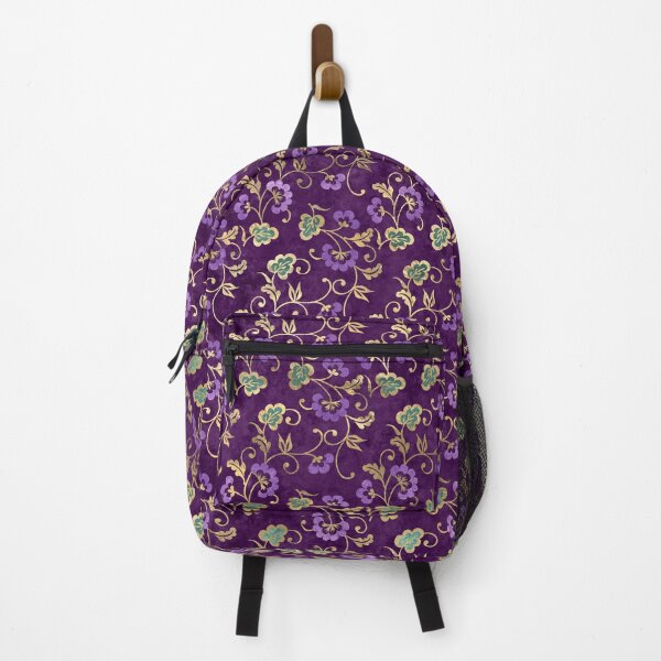 Item preview, Eastern Garden of Gold and Purple Floral Motifs designed and sold by WisdomInspired.