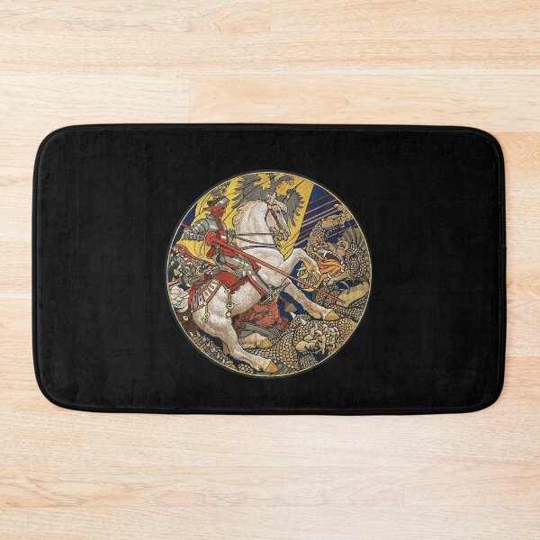 Item preview, Knight on Horseback Fighting a Fierce Fire Breathing Dragon designed and sold by ColorfulMystic.