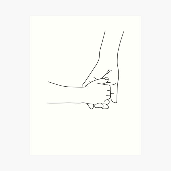 Item preview, Holding Hands Line Art, Mother and Child designed and sold by TheRedFinch.