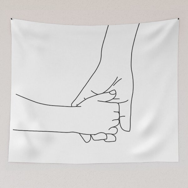 Item preview, Holding Hands Line Art, Mother and Child designed and sold by TheRedFinch.