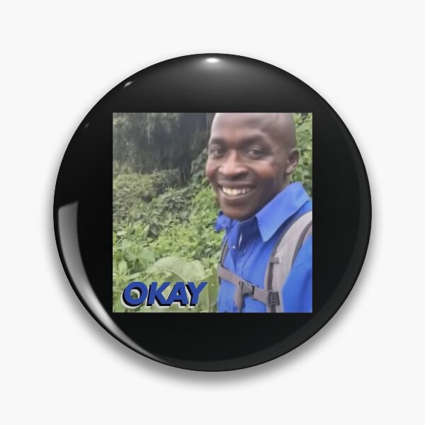 Item preview, Hi Okay Black man in Blue Shirt on Jungle Tour Meme Socially Awkward designed and sold by Twitchmeme.