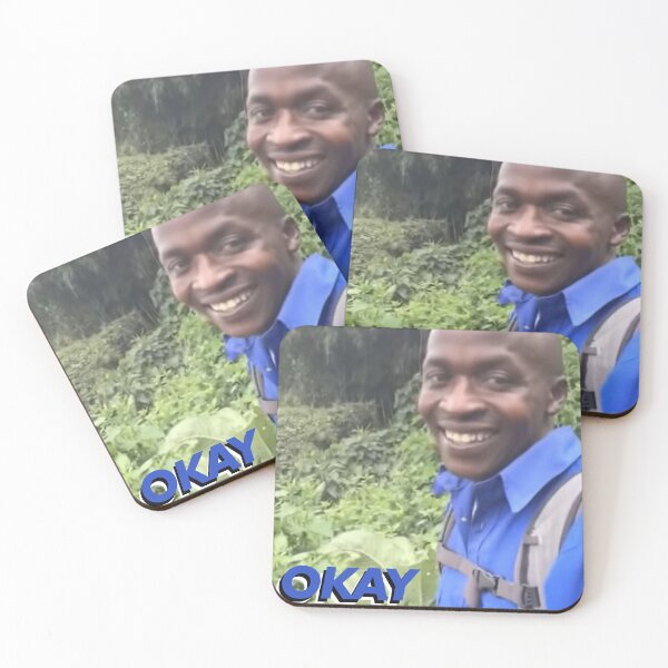 Item preview, Hi Okay Black man in Blue Shirt on Jungle Tour Meme Socially Awkward designed and sold by Twitchmeme.