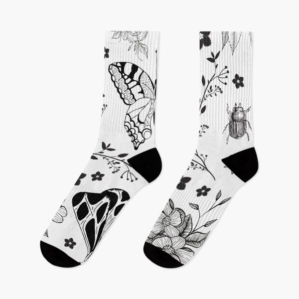 Item preview, Butterfly and Beetle Floral Print designed and sold by blossomgirl33.