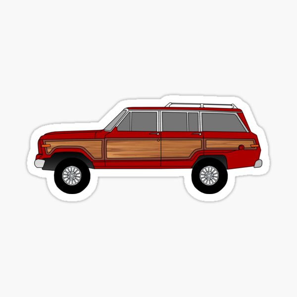 Red Jeep Wagoneer Sticker