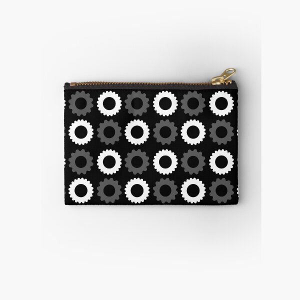 Item preview, White and Gray Gears Pattern on a Black background designed and sold by urbnbodga.