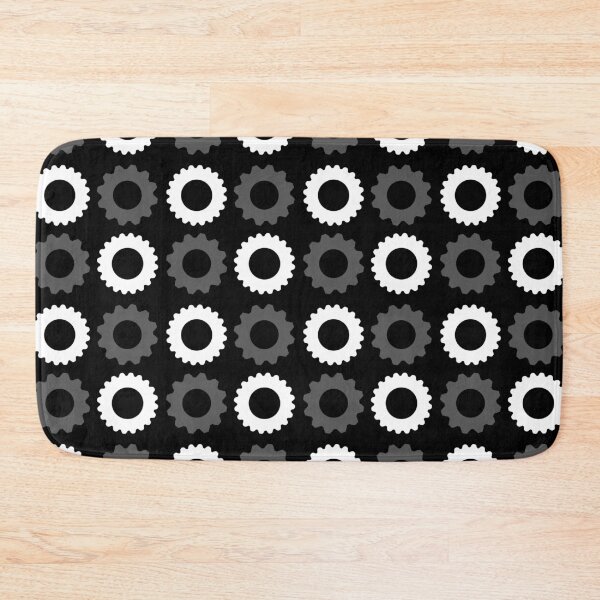 Item preview, White and Gray Gears Pattern on a Black background designed and sold by urbnbodga.
