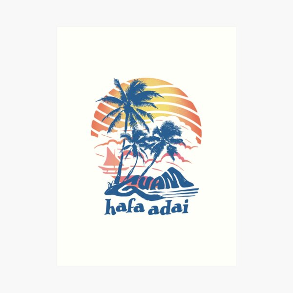 Hafa Adai Guam Shield Art Print By Thelocalfabric Redbubble