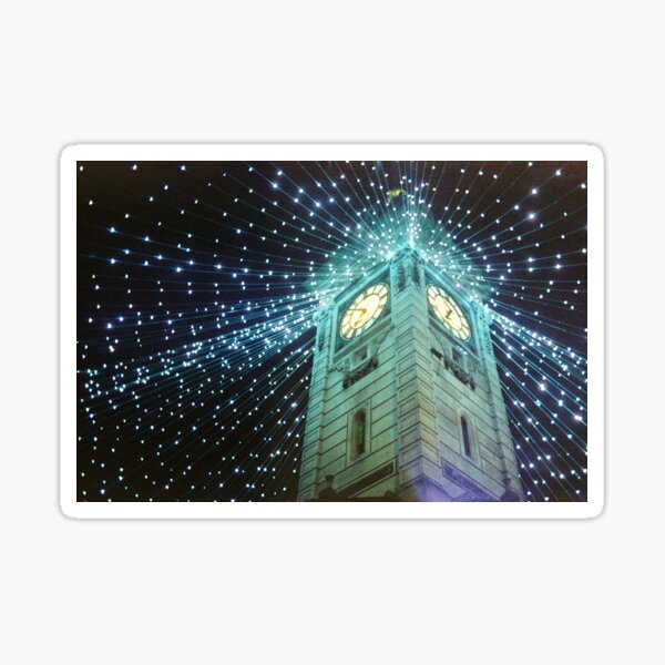 Christmas Lights on the Clocktower Sticker
