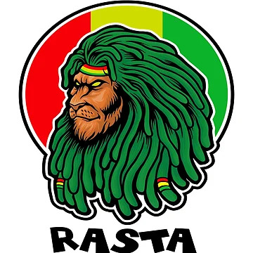 Artwork thumbnail, Dreadlocks Rasta Lion in Reggae Colors by RastaColors