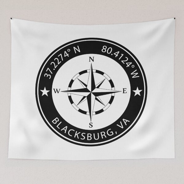 Item preview, Blacksburg, Virginia Geographical Coordinates designed and sold by TeeOhGraphics.