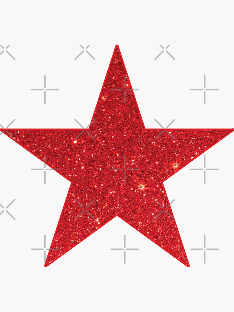 Big Red Glitter Star Sticker for Sale by BelindaFuller