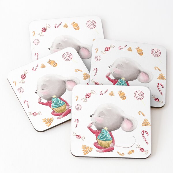 Item preview, Cute little mouse sweet tooth at Christmas designed and sold by Alekseevna.