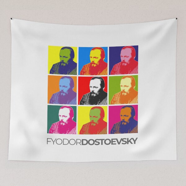 Item preview, Fyodor Dostoevsky pop-art portrait poster designed and sold by CMYKStudio.