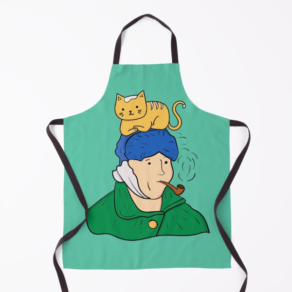 Item preview, Van Gogh Bandaged Ear with Pipe and Cute Cat Self Portrait designed and sold by cannevas.
