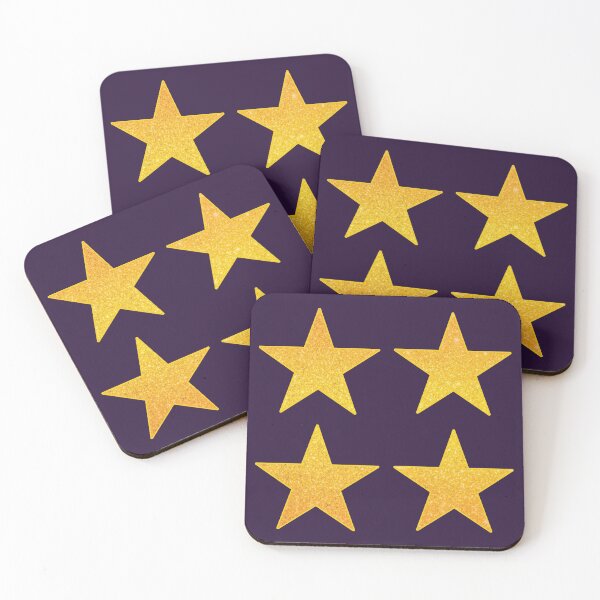 Item preview, Glittery Gold Stars on Dark Muted Purple designed and sold by BelindaFuller.
