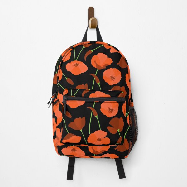 Item preview, Amapolas de California en naranja brillante sobre negro designed and sold by Portia Monberg.