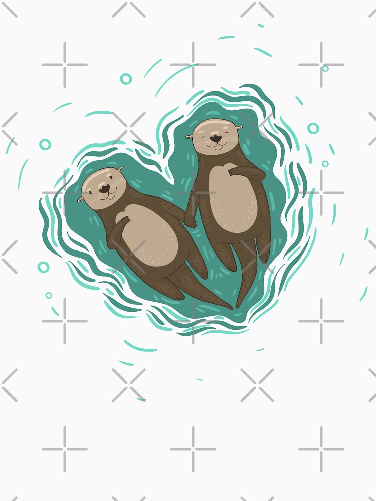 Thumbnail 7 von 7, Classic T-Shirt, Bedeutende Otter - Otter halten Händchen designt und verkauft von ismailalrawi.