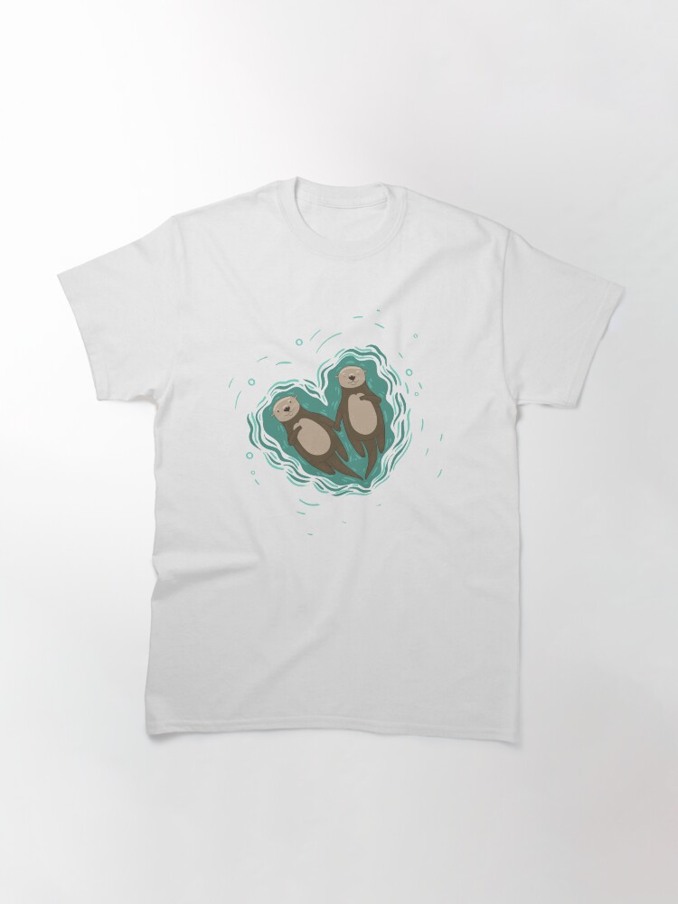 Thumbnail 3 von 7, Classic T-Shirt, Bedeutende Otter - Otter halten Händchen designt und verkauft von ismailalrawi.