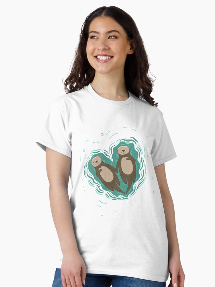 Thumbnail 2 von 7, Classic T-Shirt, Bedeutende Otter - Otter halten Händchen designt und verkauft von ismailalrawi.