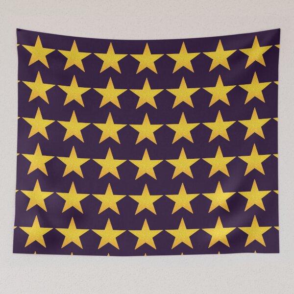 Item preview, Golden Yellow Glitter Star with a Yellow Border on Muted Purple designed and sold by BelindaFuller.